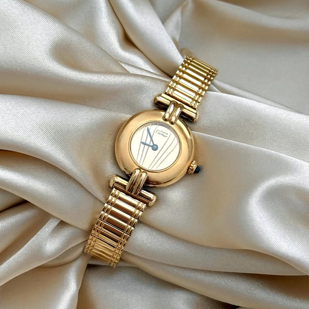 AUTHENTIC VINTAGE CARTIER GOLD WATCH - WITH BOX